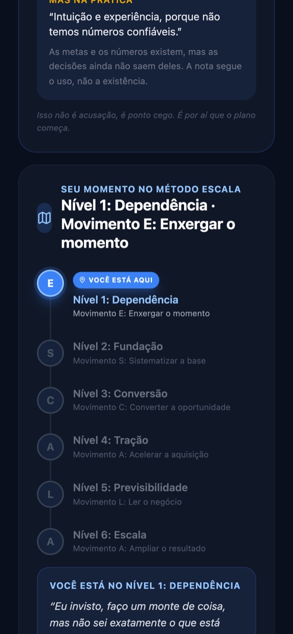 Resultado: o nível da empresa no Método ESCALA
